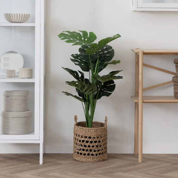 emob Balokmandenset van zeegras in natuurlijk/zwart