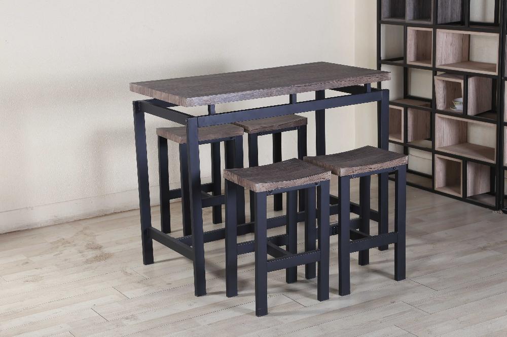 Emob Barset Mesin 120x60 Met 4 Barkrukken - Bruin/zwart