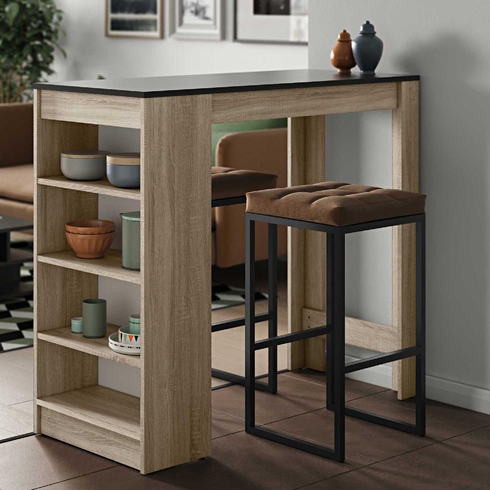 emob Bartafel Aravis 115x50 met opbergruimte - eik/zwart