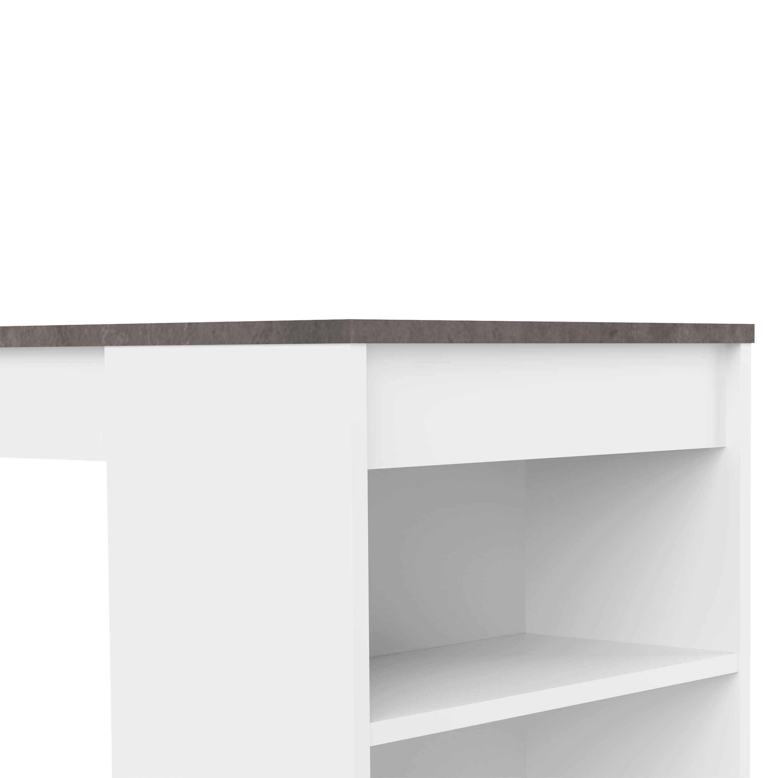 Emob Bartafel Aravis 115x50 Met Opbergruimte - Wit/beton