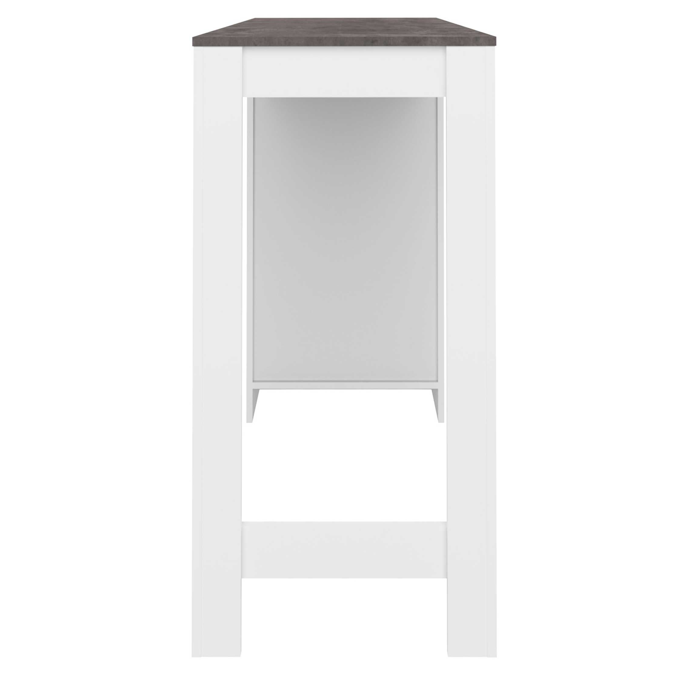 Emob Bartafel Aravis 115x50 Met Opbergruimte - Wit/beton