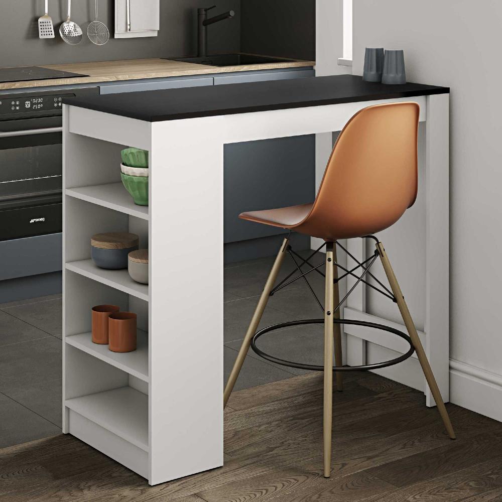 emob Bartafel Aravis 115x50 met opbergruimte - wit/zwart