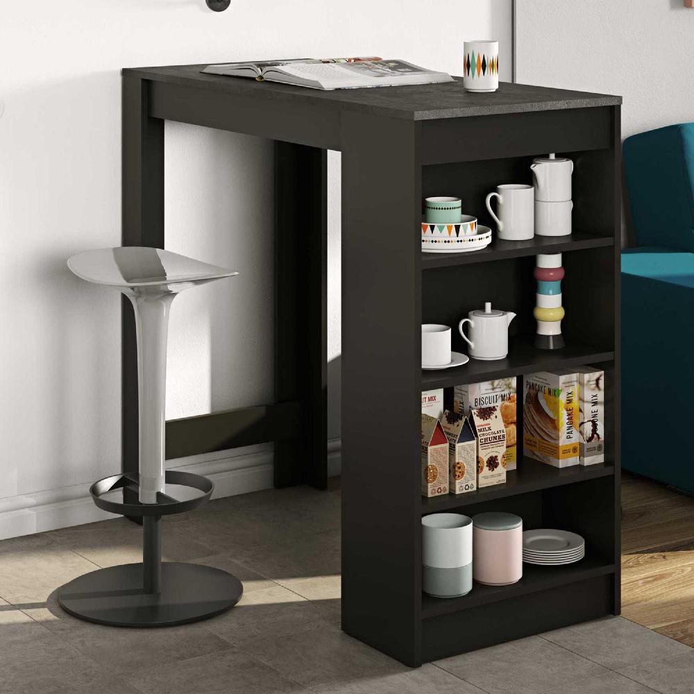 emob Bartafel Aravis 115x50 met opbergruimte - zwart/beton