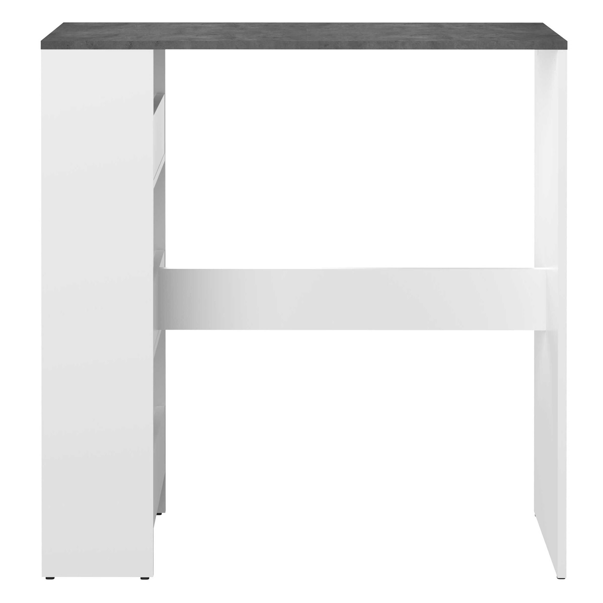 Emob Bartafel Carnilla 94x40 Met Opbergruimte - Wit/beton