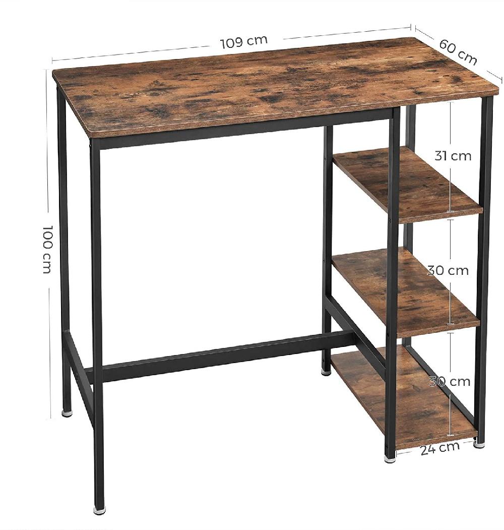 Emob Bartafel Isolde 109x60 Met 3 Legplanken - Bruin/zwart