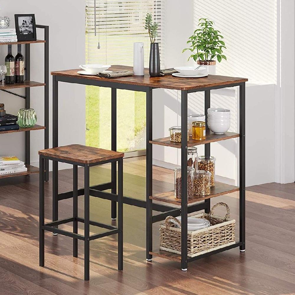 emob Bartafel Isolde 109x60 met 3 legplanken - bruin/zwart