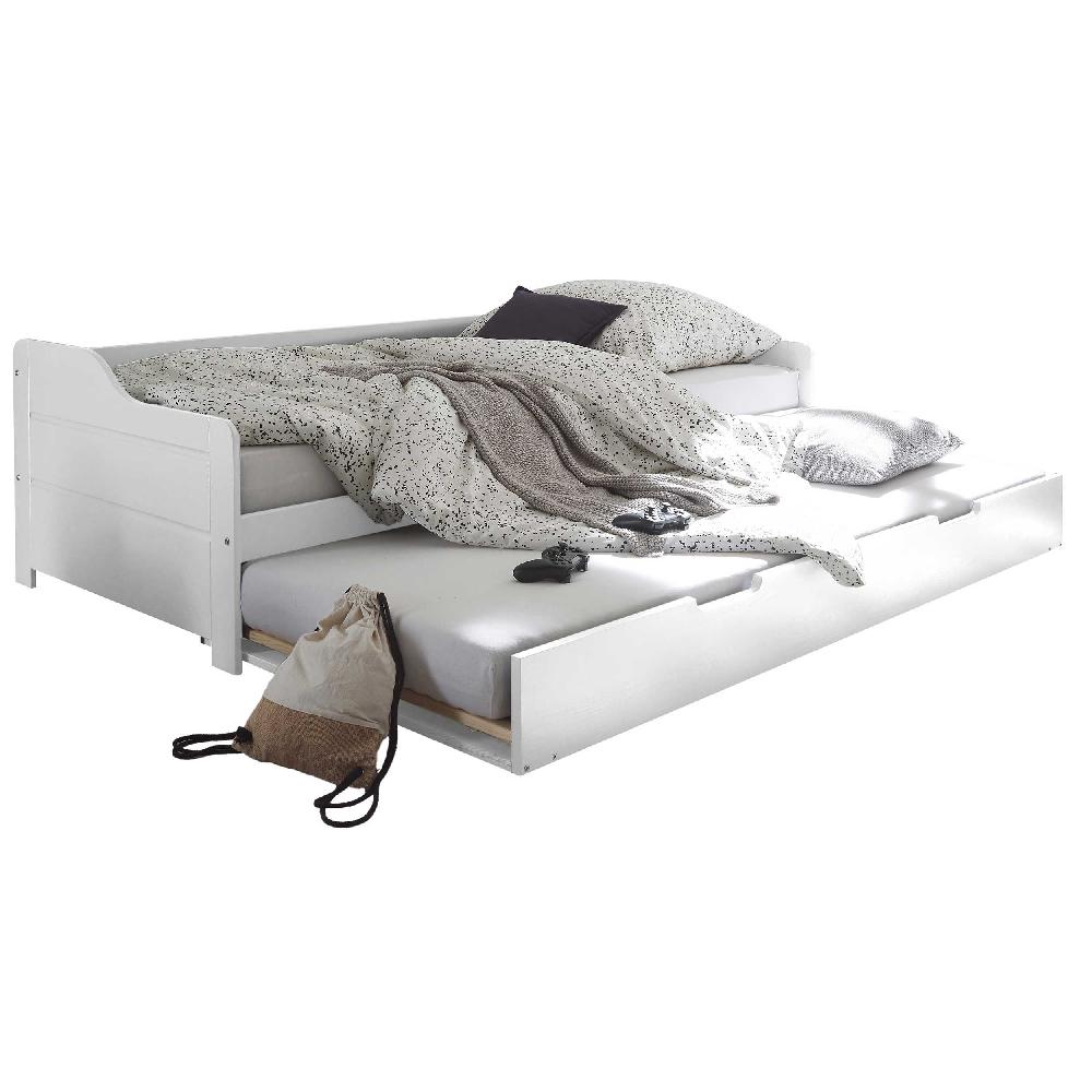Emob Bed Jessie Met Onderbed - 90x200cm - Met Lattenbodem - Wit Dennenhout