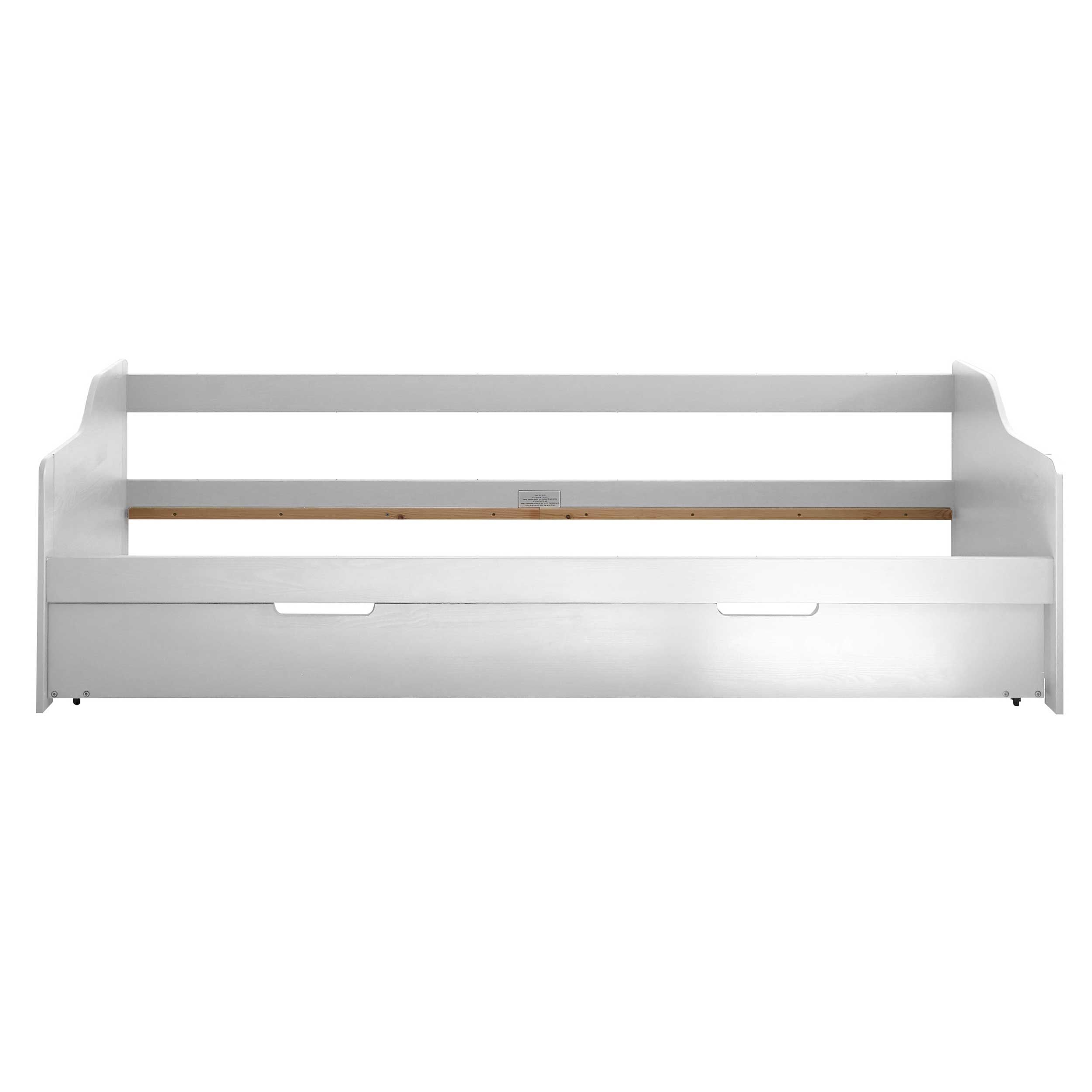 Emob Bed Jessie Met Onderbed - 90x200cm - Met Lattenbodem - Wit Dennenhout