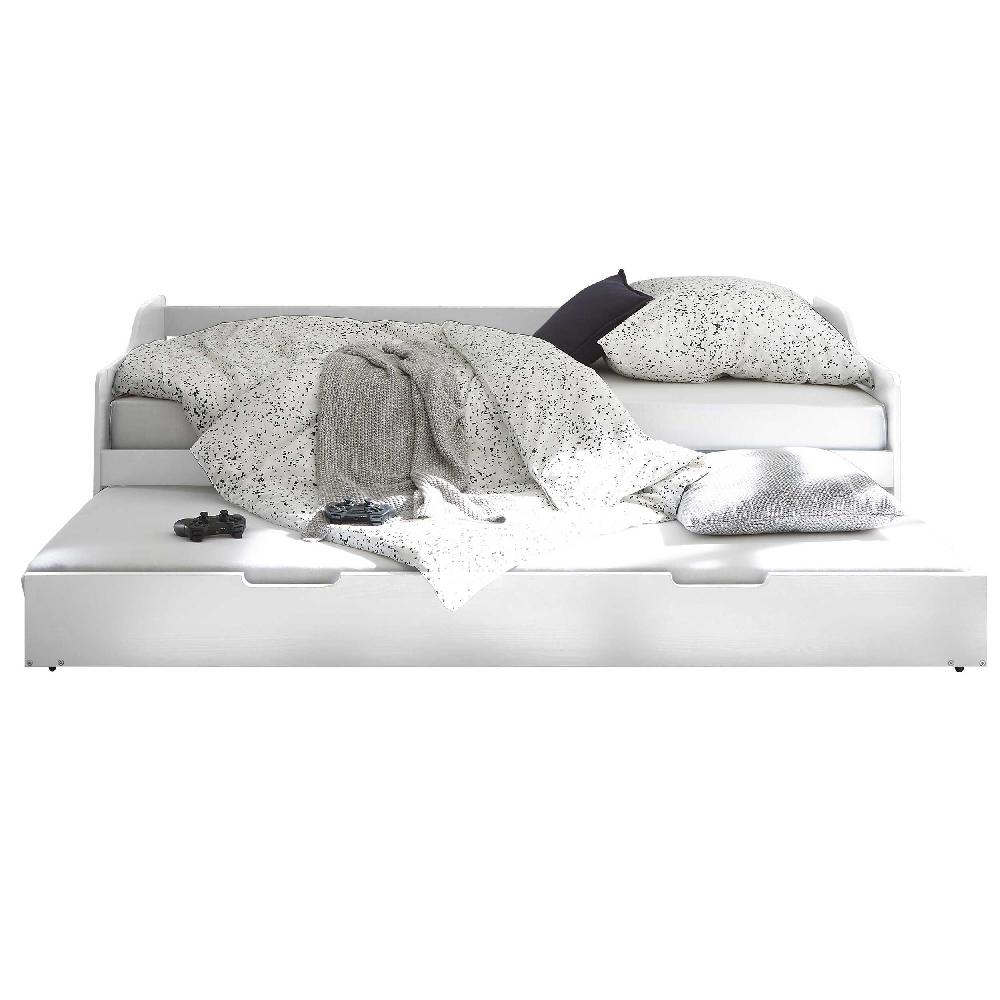 Emob Bed Jessie Met Onderbed - 90x200cm - Met Lattenbodem - Wit Dennenhout