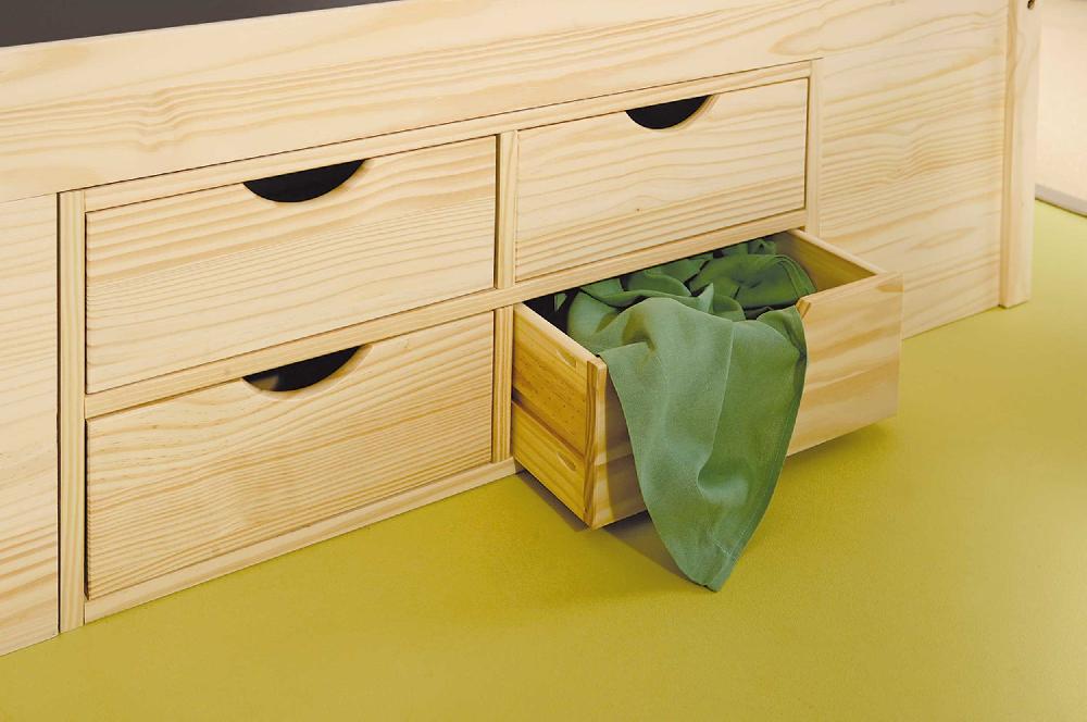 Emob Bed Xavier 140x200cm Met Opbergruimte - Dennenhout