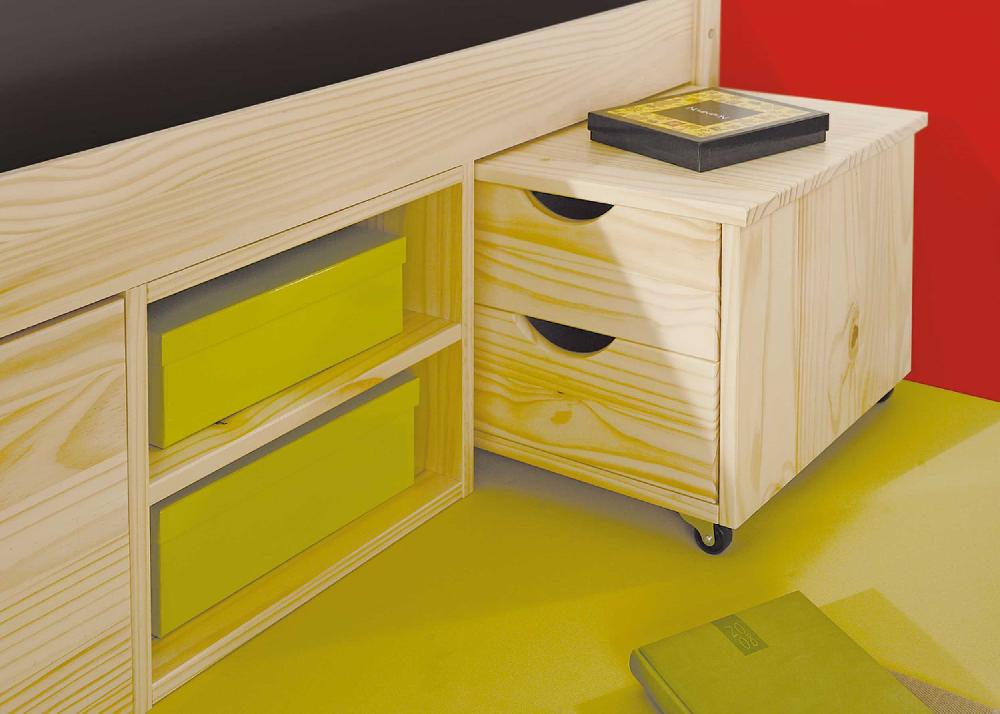 Emob Bed Xavier 180x200cm Met Opbergruimte - Dennenhout