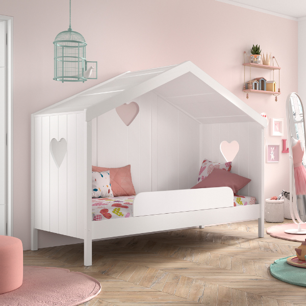 Emob Bedhuisje Amori Met Achterwand En Uitvalbeveiliging - Wit