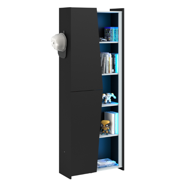Emob Boekenkast LevelUp 67cm Met Ledverlichting - Zwart/wit