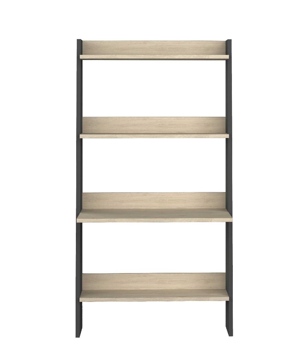 emob Boekenkast Quinty met laptoptafel 95cm 3 legplanken - eik decor/ grijs