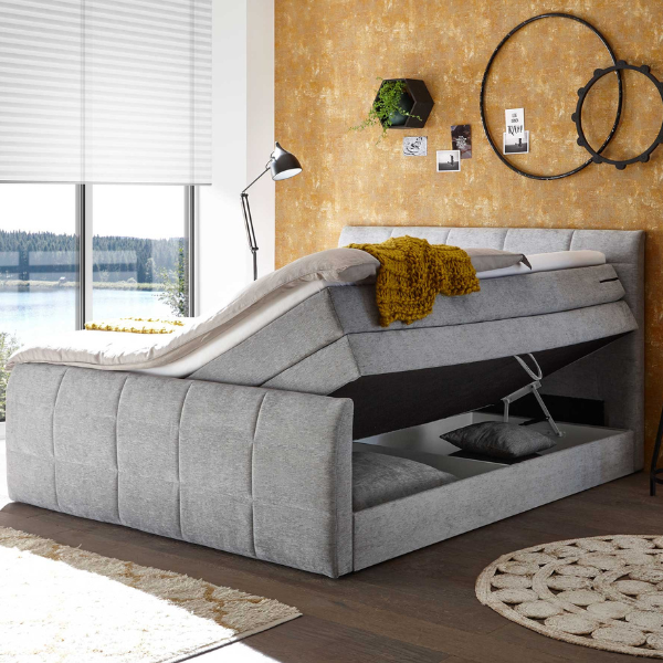 emob Boxspring Albion 180x200 met opbergruimte - grijs