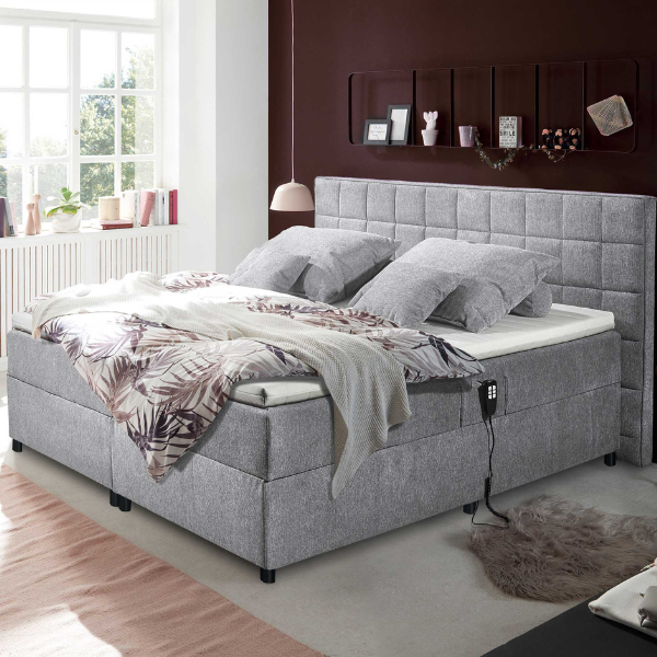 emob Boxspring Mariposa 180x200 elektrisch verstelbaar - grijs