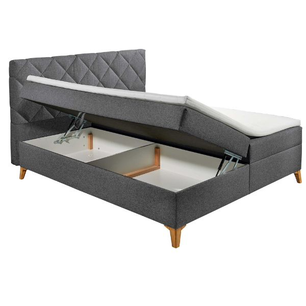 Emob Boxspring Redford 160x200cm Met Opbergruimte - Antraciet
