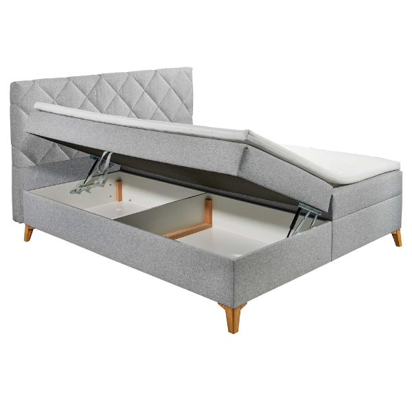 Emob Boxspring Redford 160x200cm Met Opbergruimte - Grijs