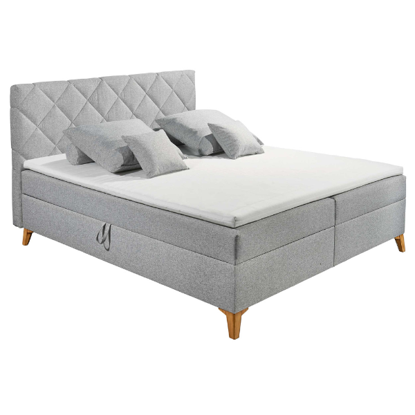 emob Boxspring Redford 180x200cm met opbergruimte - grijs