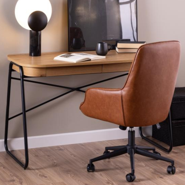 emob Bureau Blueton 120x60x75cm met twee lades - eikdecor