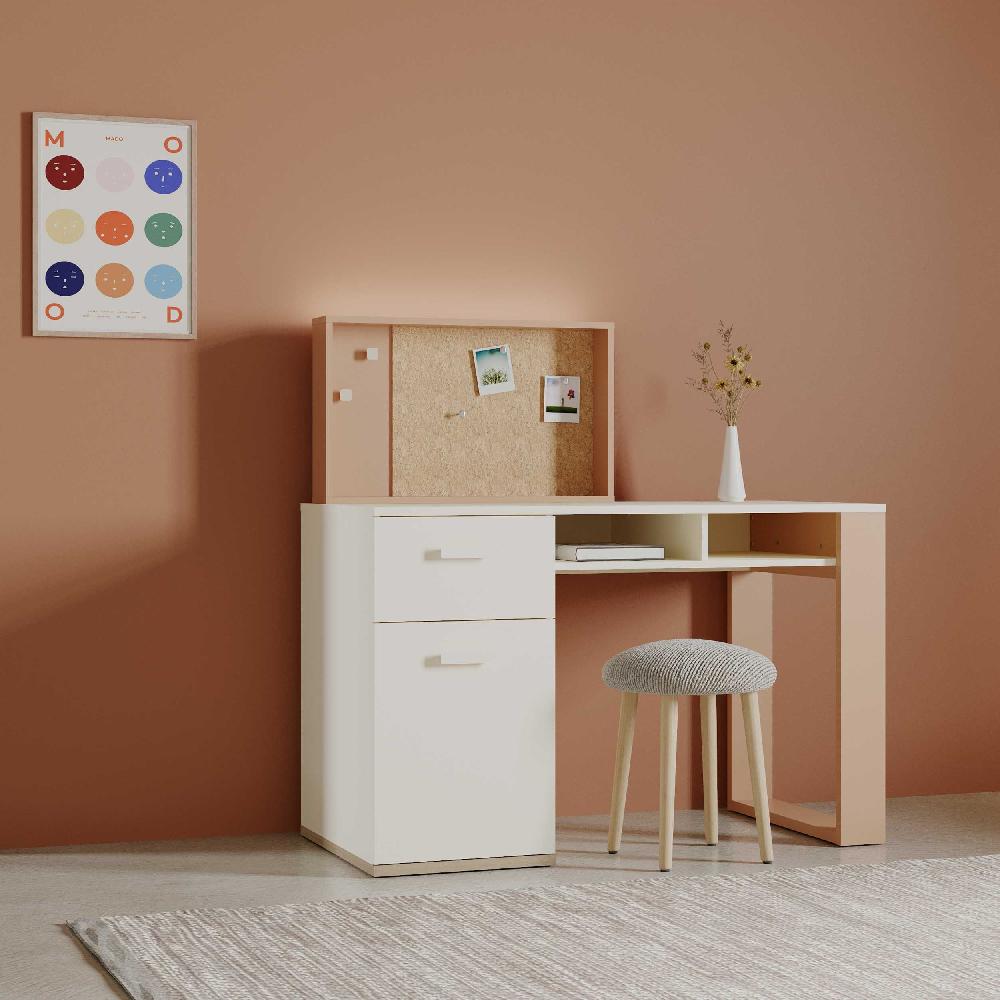 Emob Bureau Camillia - 120x60x76 5cm - Met Opbergruimte - Beige/terracotta