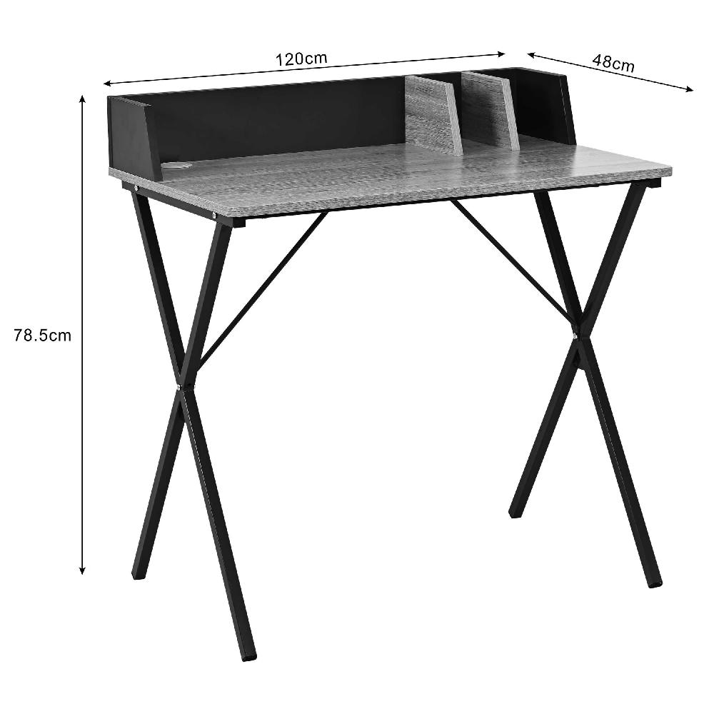 Emob Bureau Carl 120x48x78.5cm - Eikdecor/donkergrijs