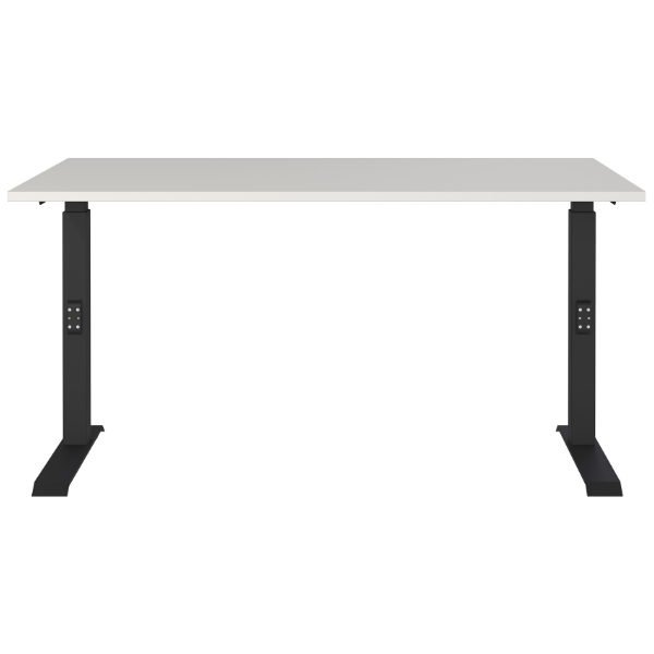 Emob Bureau Cornel - 140x80x91cm - Verstelbaar - Lichtgrijs/zwart