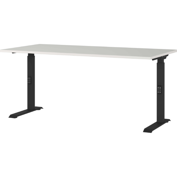 emob Bureau Cornel - 160x80x91cm - verstelbaar - lichtgrijs/zwart