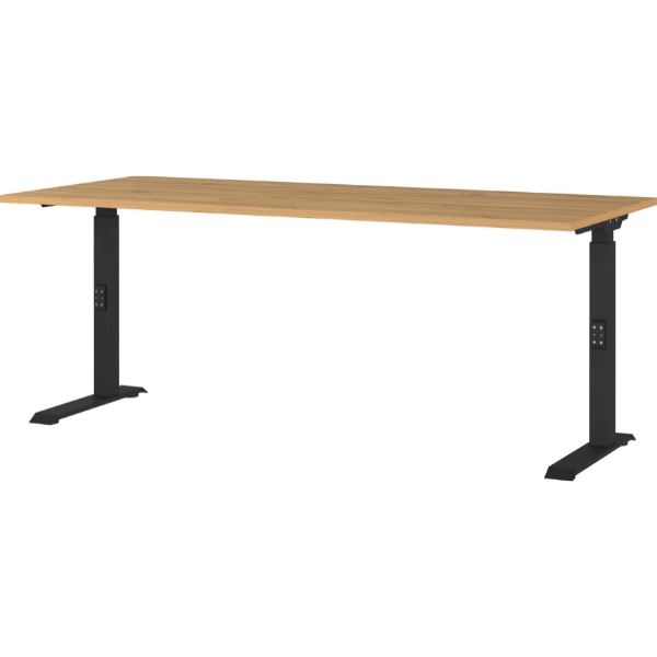 emob Bureau Cornel - 180x80x91cm - verstelbaar - eikdecor/zwart