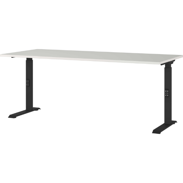 emob Bureau Cornel - 180x80x91cm - verstelbaar - lichtgrijs/zwart
