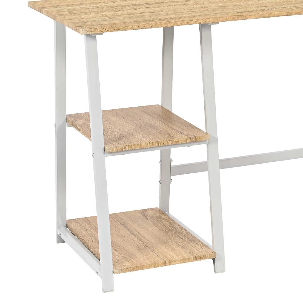 Emob Bureau Dwayne - 120x50x73cm - Met Opbergruimte - Eikdecor/wit