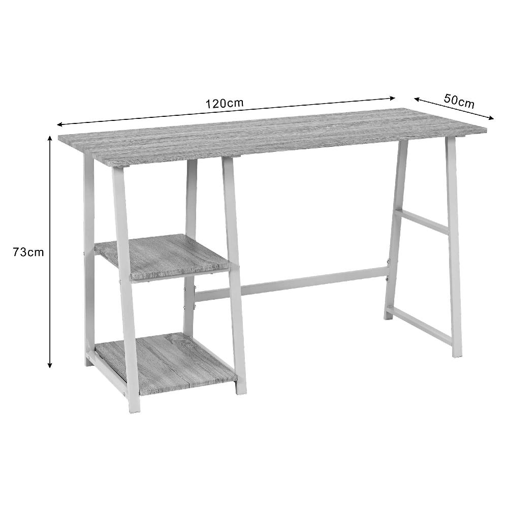 Emob Bureau Dwayne - 120x50x73cm - Met Opbergruimte - Eikdecor/wit