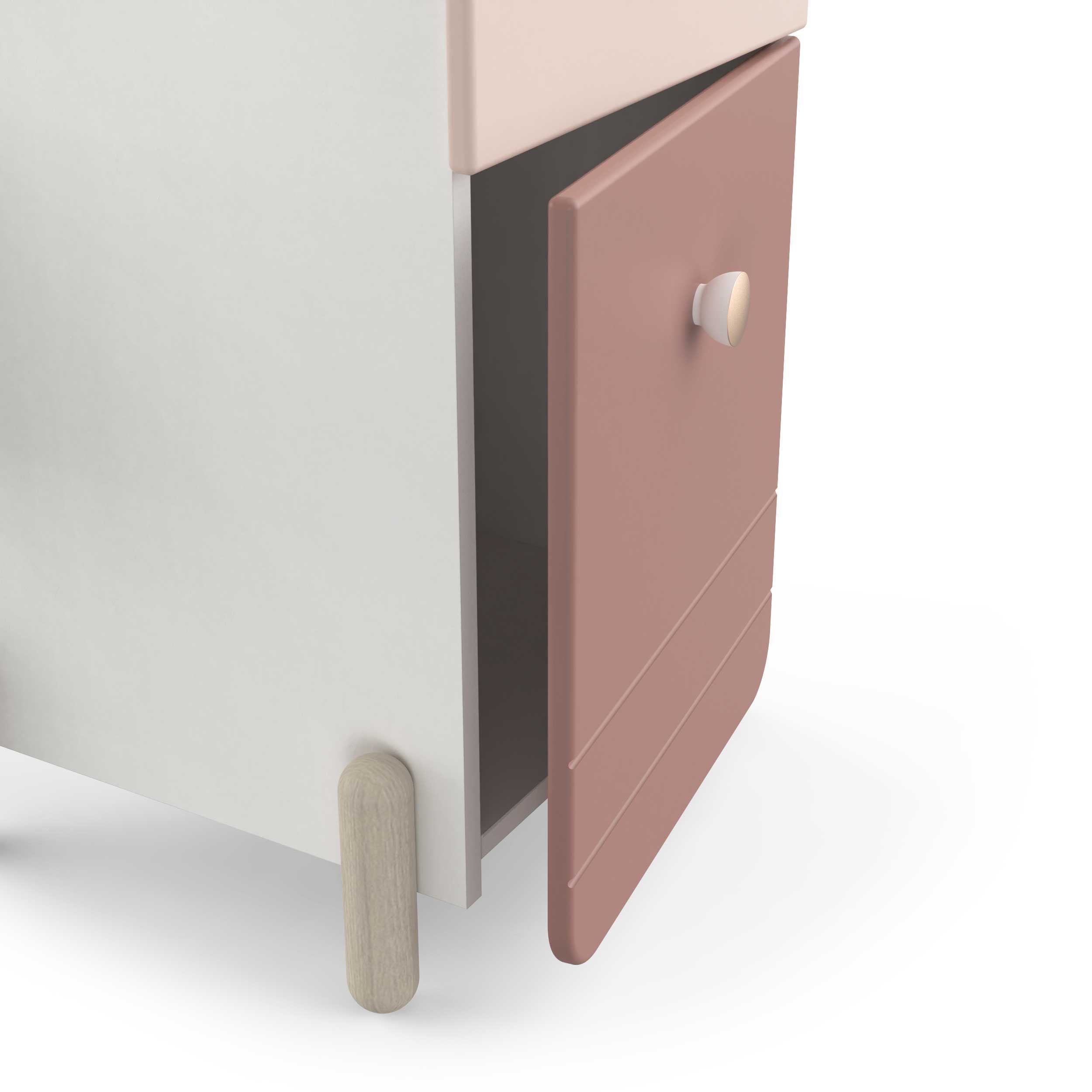 Emob Bureau Janne 1 Draaideur En 1 Lade-mat Roze/mat Wit