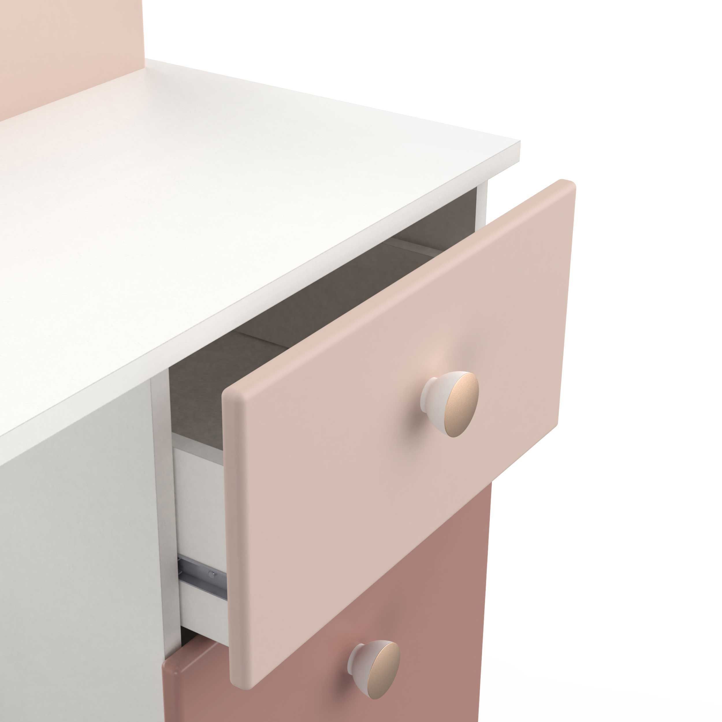 Emob Bureau Janne 1 Draaideur En 1 Lade-mat Roze/mat Wit