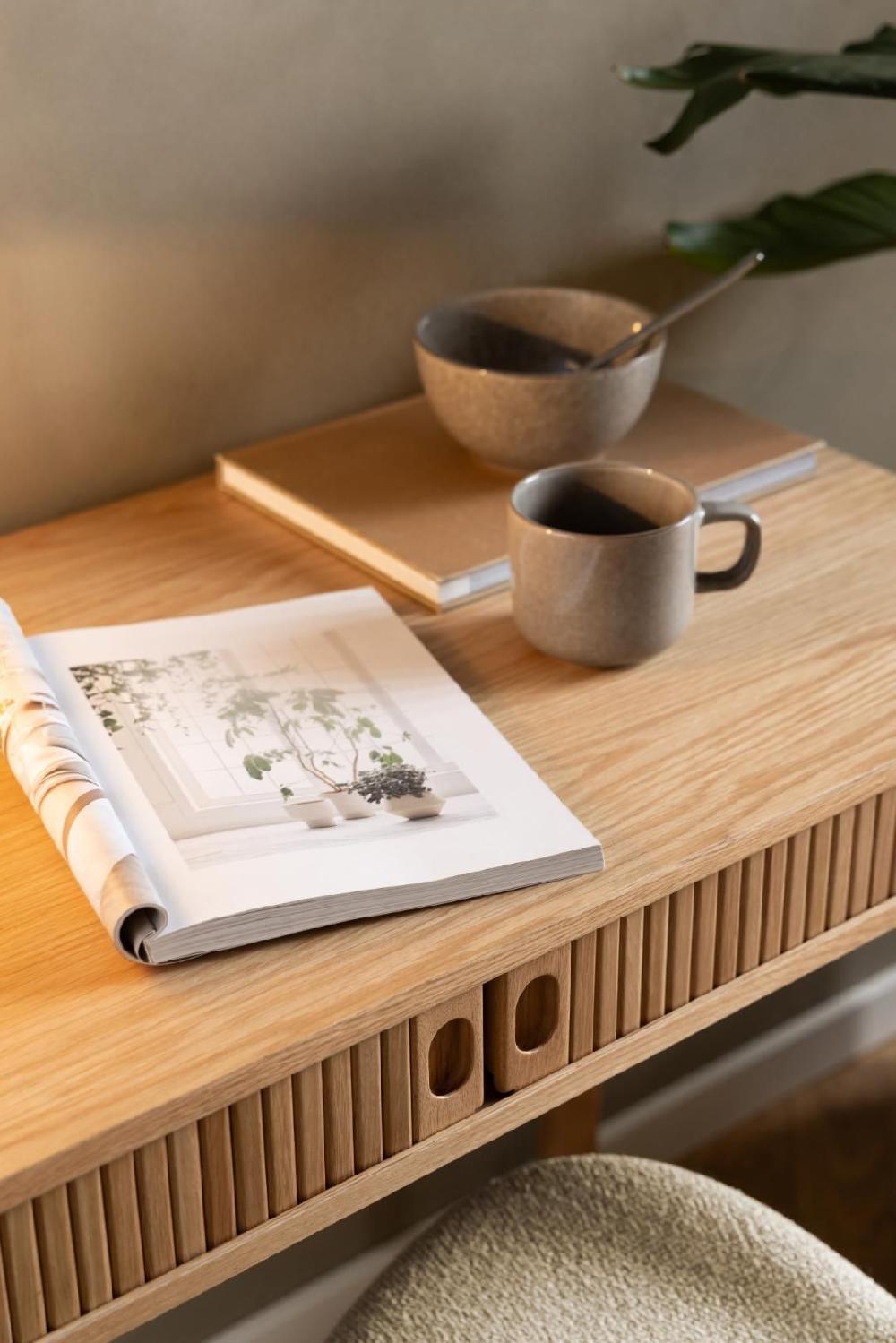 Emob Bureau Langley - 100x50x75 Cm - Met Opbergruimte - Eikfineer