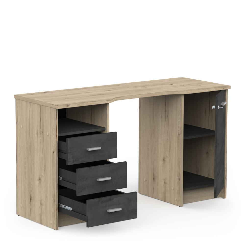 Emob Bureau Mao - 48 40x132 20x76 90 Cm - Zwart/Kronberg Eik
