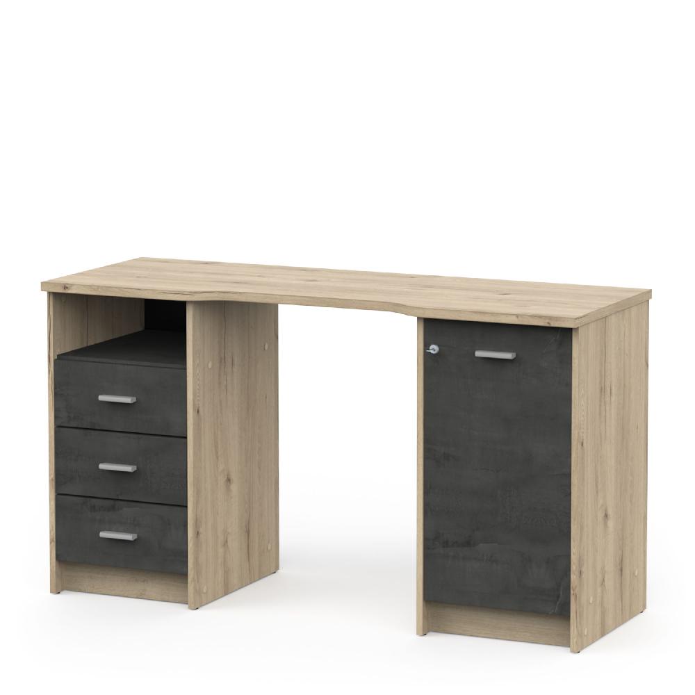 Emob Bureau Mao - 48 40x132 20x76 90 Cm - Zwart/Kronberg Eik