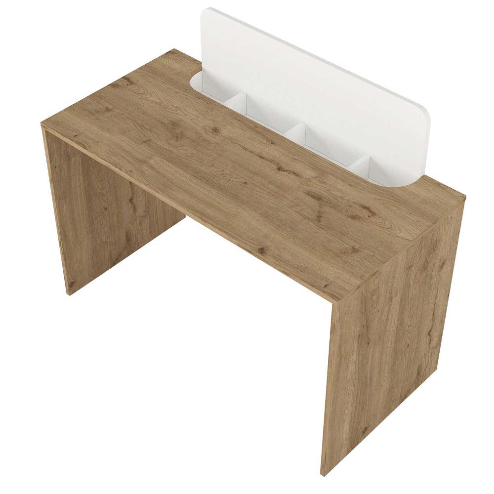 Emob Bureau Maris - 120x60x98cm - Met Opbergruimte - Eikdecor/wit