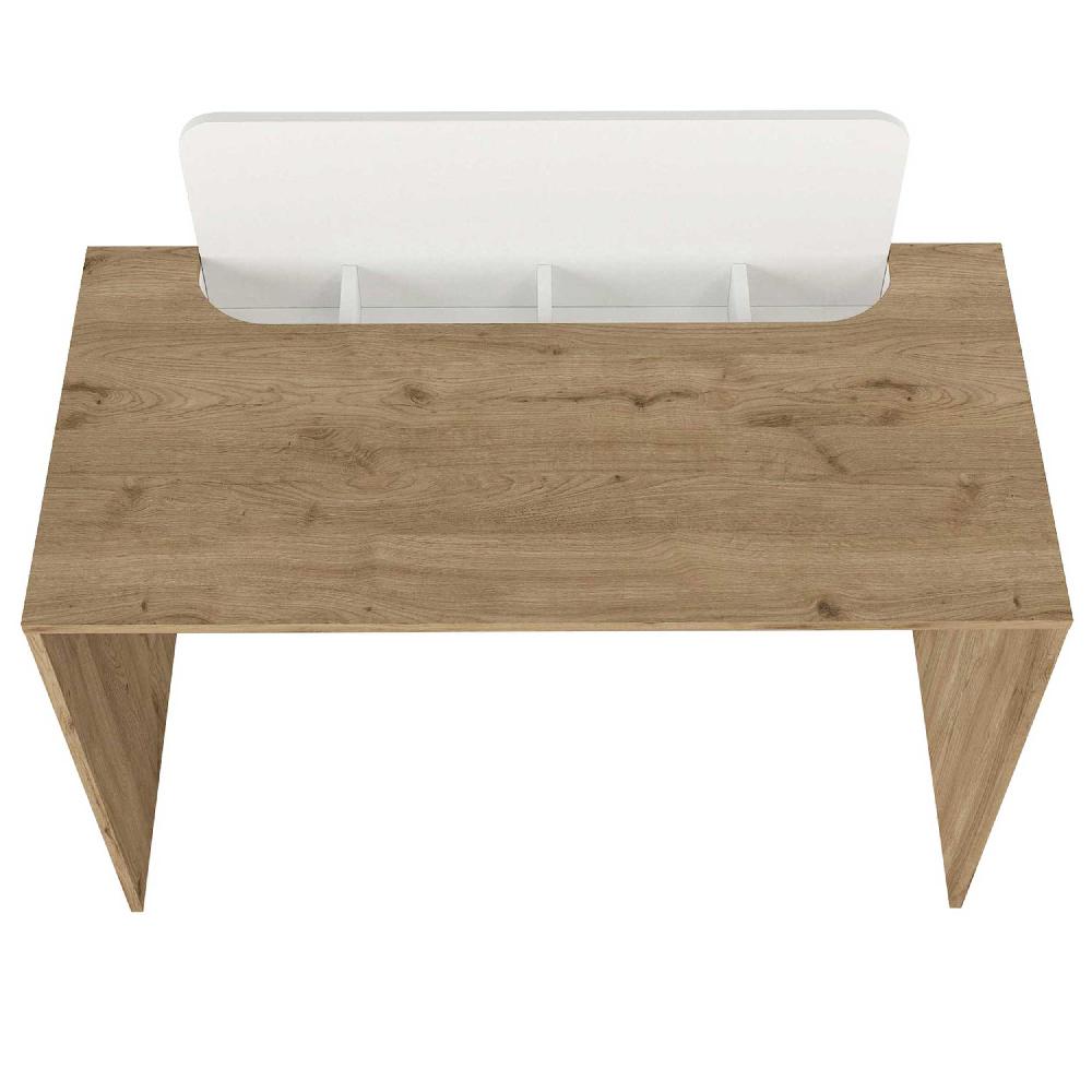 Emob Bureau Maris - 120x60x98cm - Met Opbergruimte - Eikdecor/wit