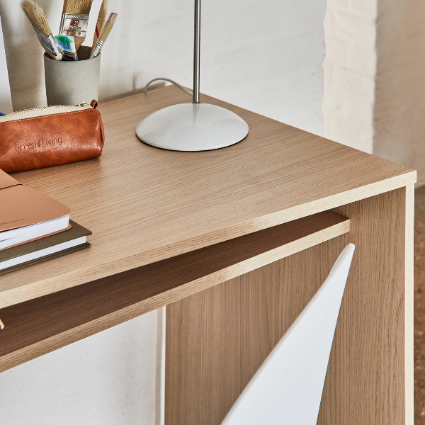 Emob Bureau Michelle 4 Open Vakken 1 Draaideur En 1 Legplank-lichte Eik/wit