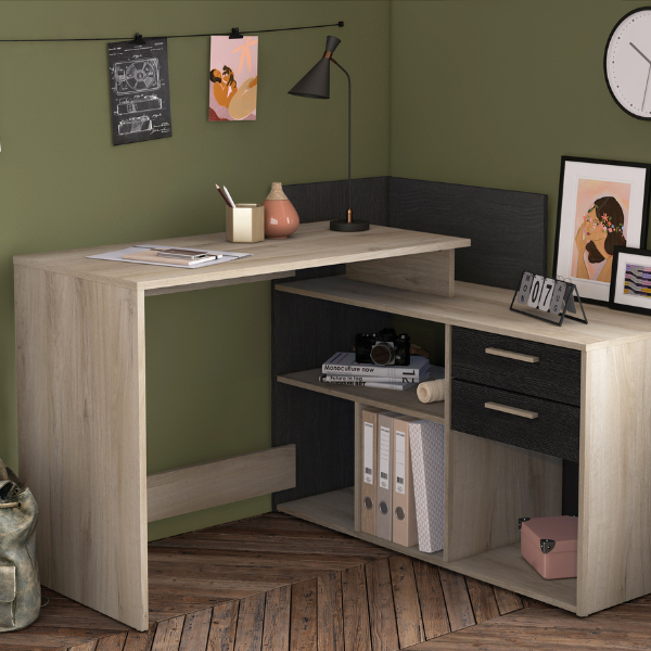 emob Bureau Optima - 108 50x120 80x87 10 cm - Bruin/eikenhout
