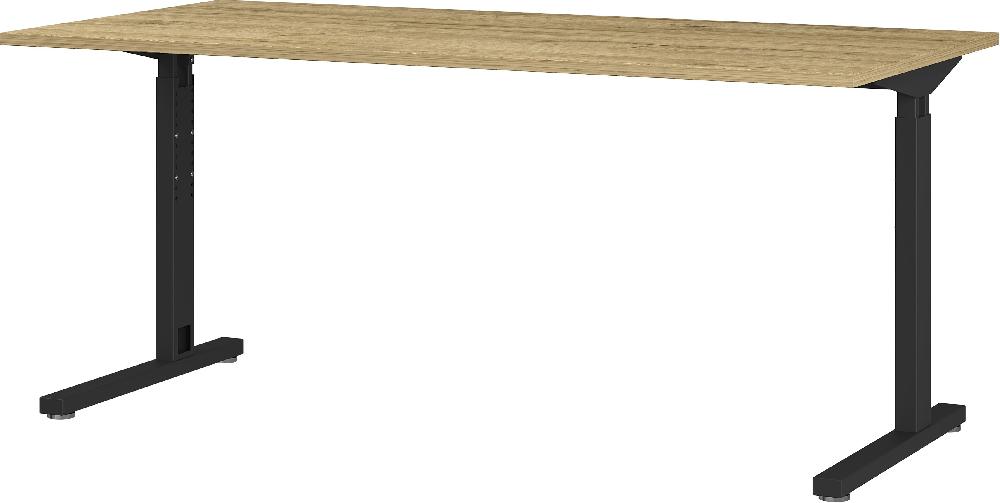 Emob Bureau Presley 160cm Mechanisch Verstelbaar - Eik/zwart