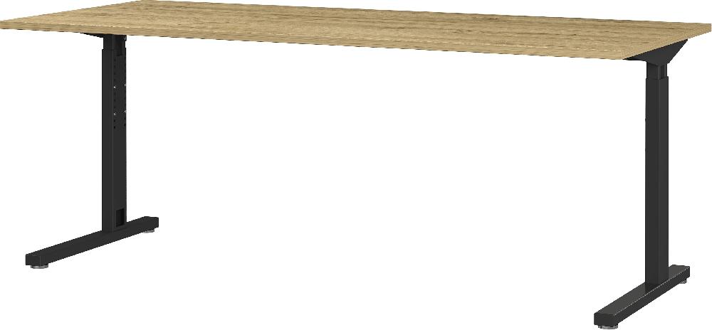 Emob Bureau Presley 180cm Mechanisch Verstelbaar - Eik/zwart