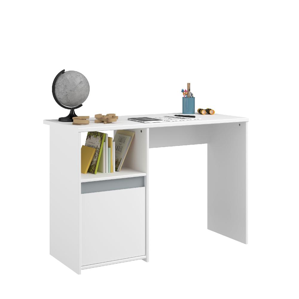 Emob Bureau Rue 110cm Met Kast - Wit/grijs Of Wit/roze