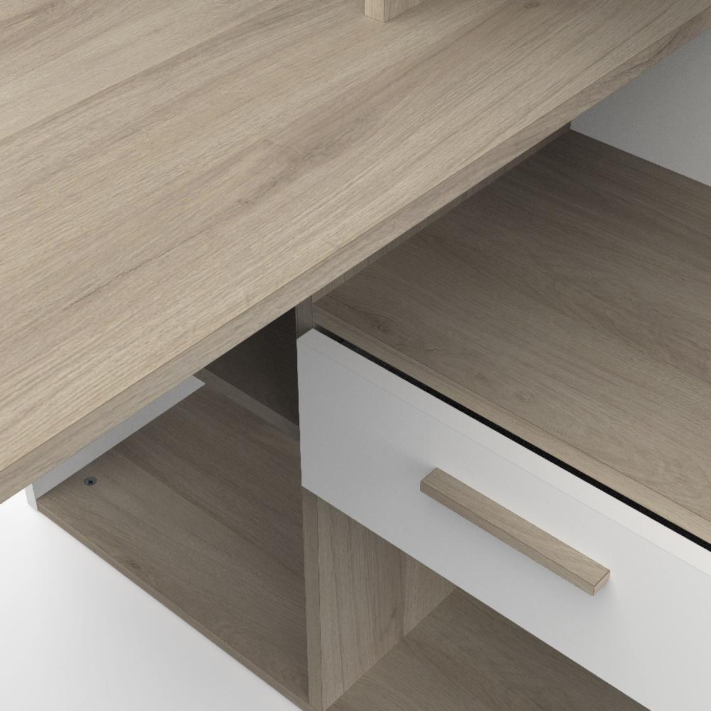 Emob Bureau State - 906x156 10x133 40 Cm - Wit/spaanplaat