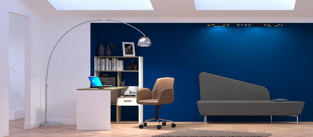 Emob Bureau State - 906x156 10x133 40 Cm - Wit/spaanplaat