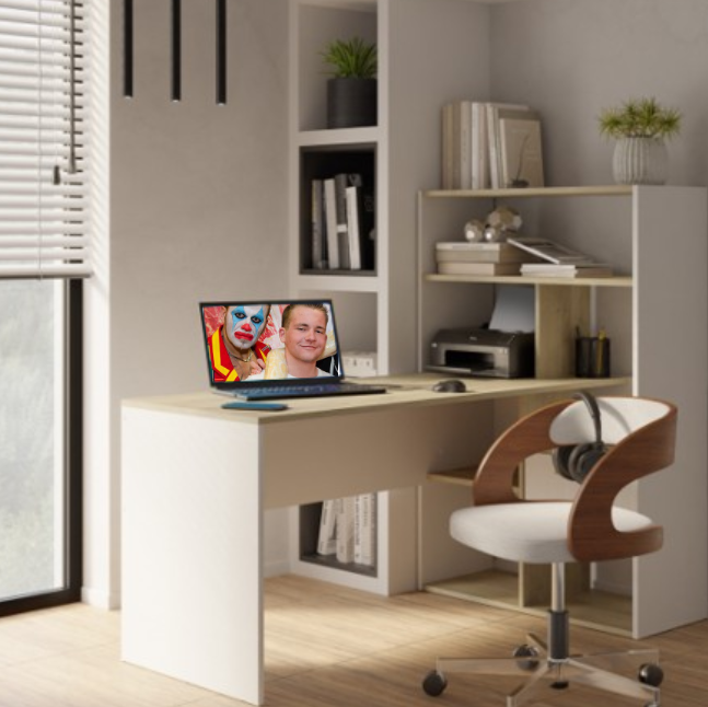 emob Bureau State - 906x156 10x133 40 cm - Wit/spaanplaat