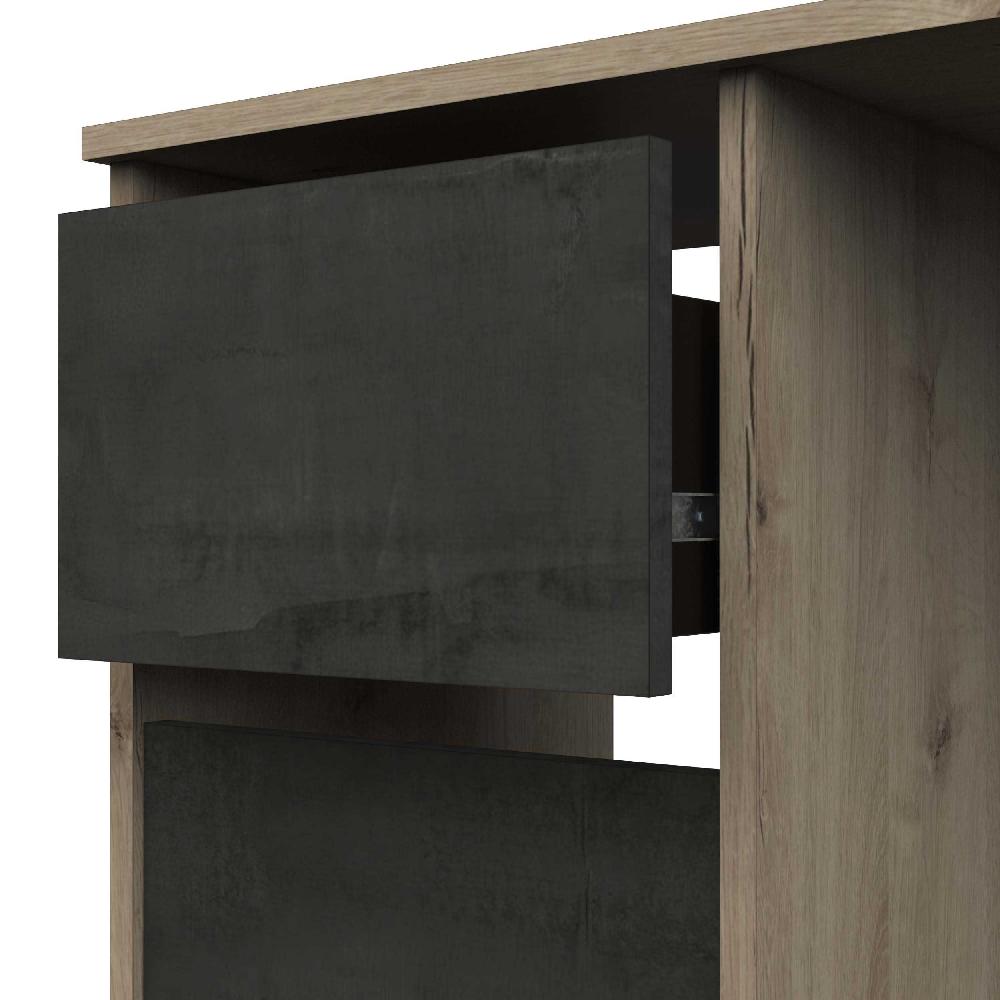 Emob Bureau Tania - 113x42x73cm - Met 3 Lades - Eikdecor/zwart