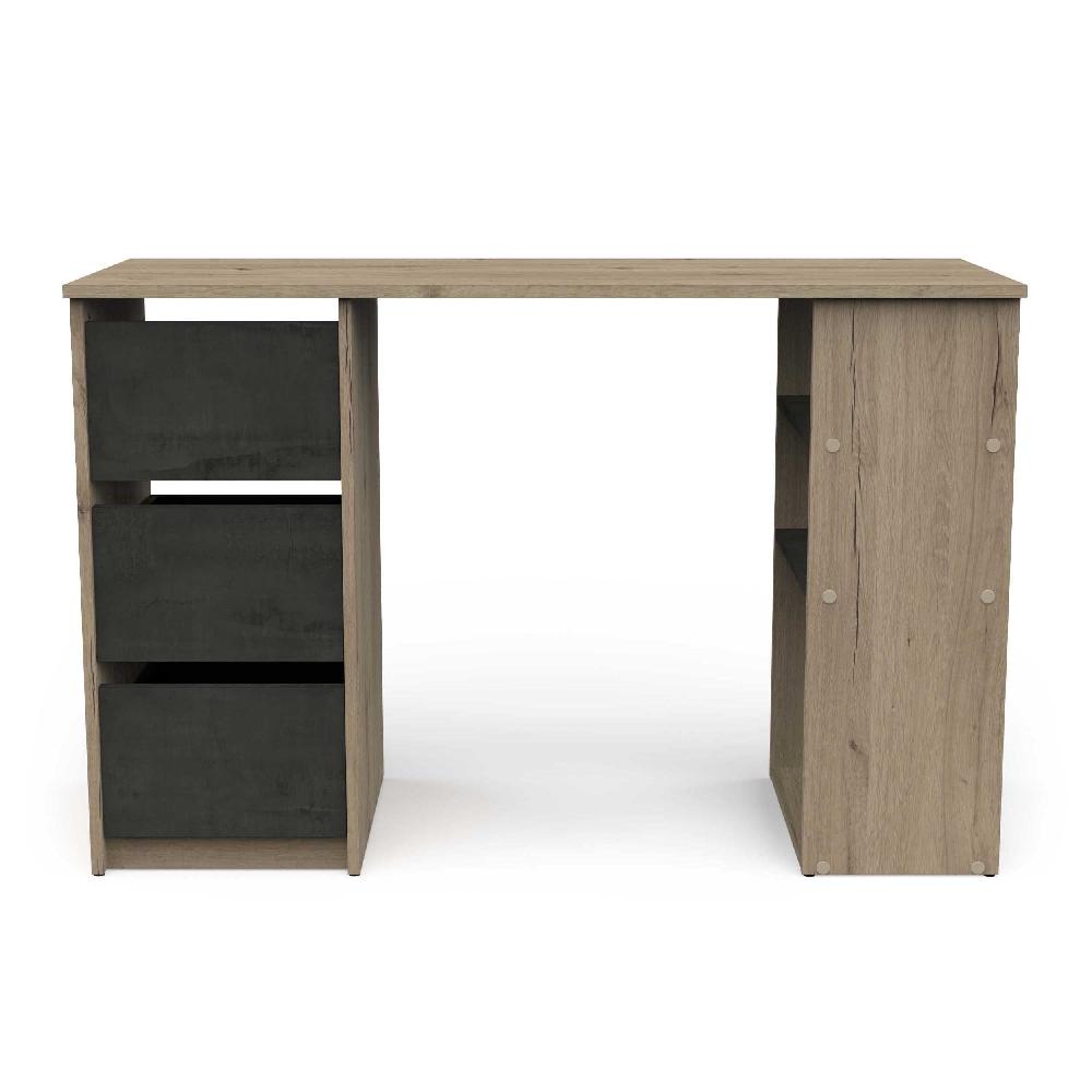 Emob Bureau Tania - 113x42x73cm - Met 3 Lades - Eikdecor/zwart