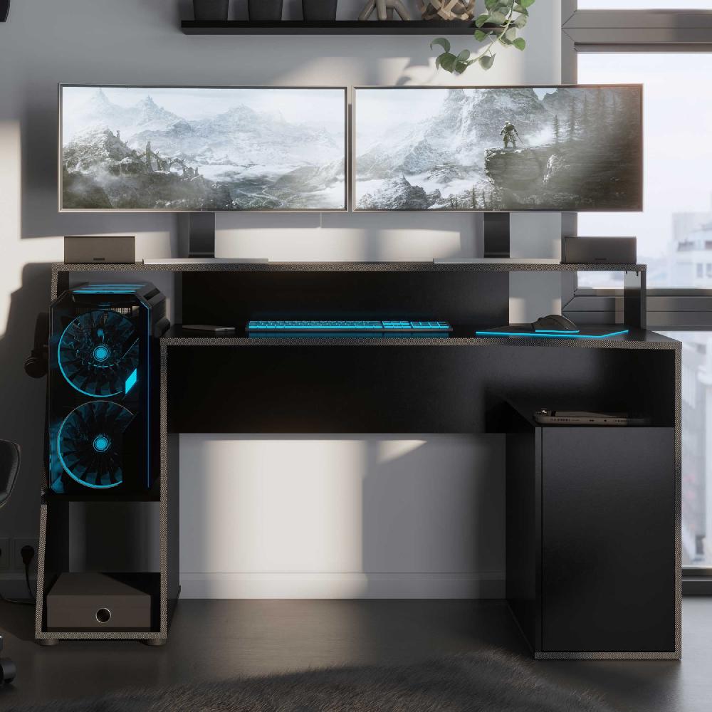 emob Bureau Tedy - 67 10x158 20x94 cm - Zwart/spaanplaat